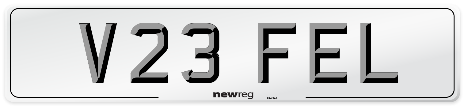 V23 FEL Number Plate from New Reg